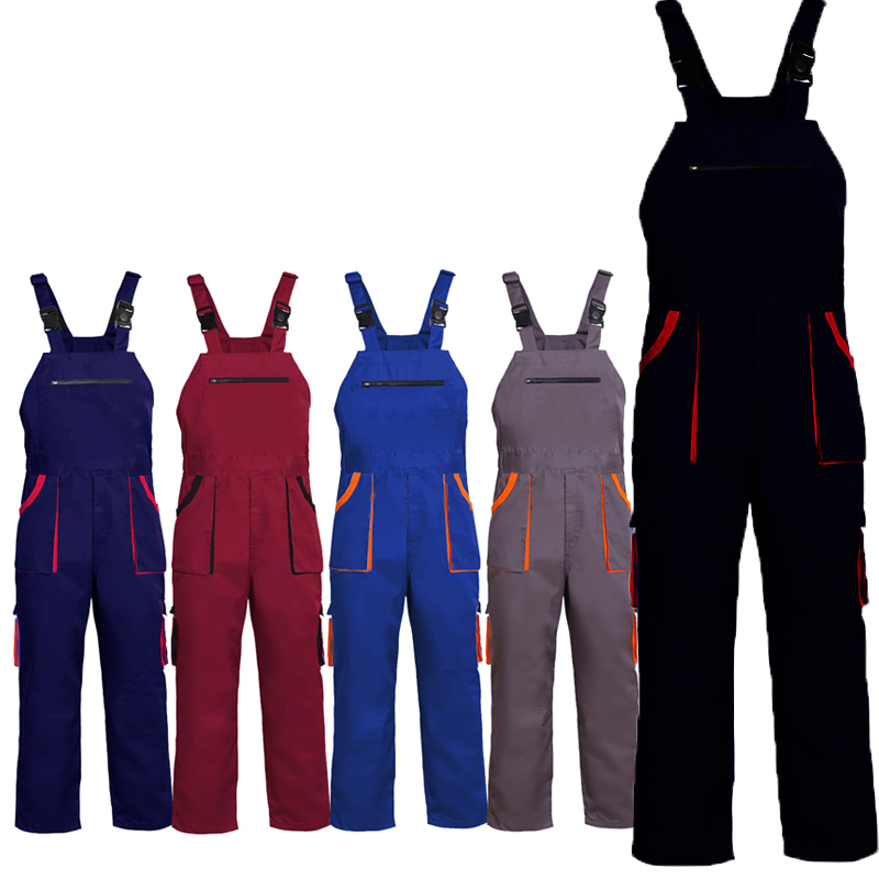 Leather Work Overalls - بنطال كارجو بلا أكمام متعدد الجيوب