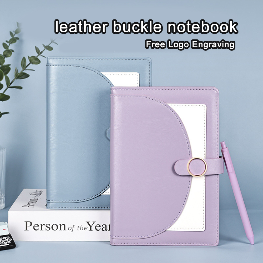 Leatherwork Logo - دفتر ملاحظات جلدي مع مشبك (نقش