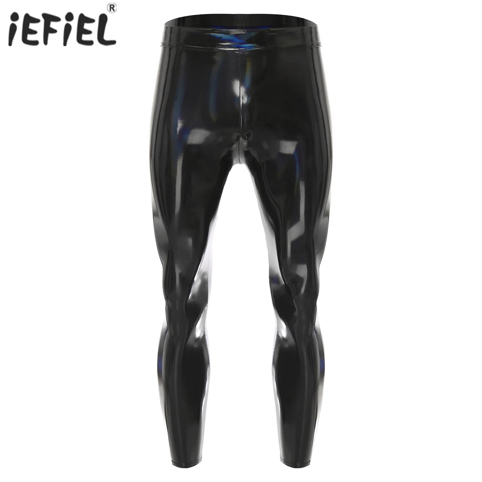 Leather Work Pants - رجل أسود ديسكو الجوارب السراويل طماق