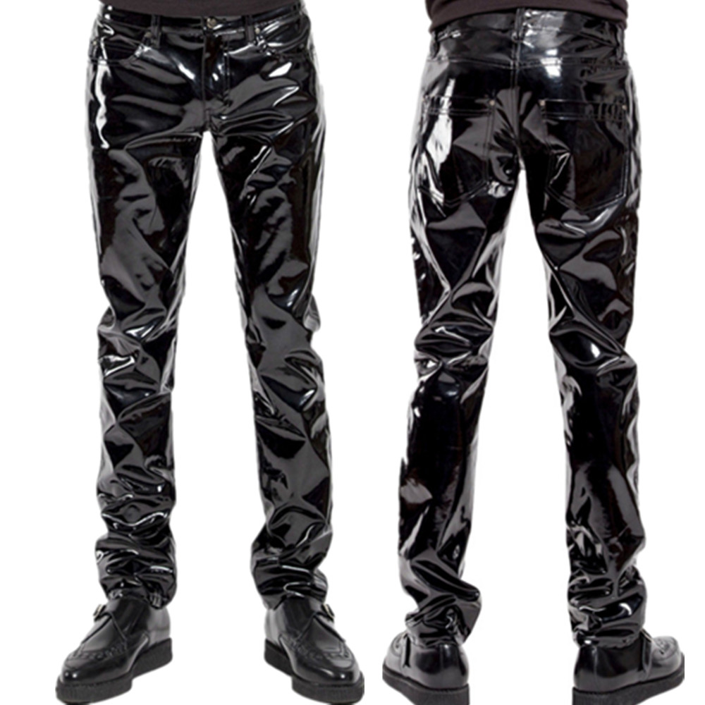 Leather Work Pants - لامعة بولي كلوريد الفينيل اللاتكس بنطلون
