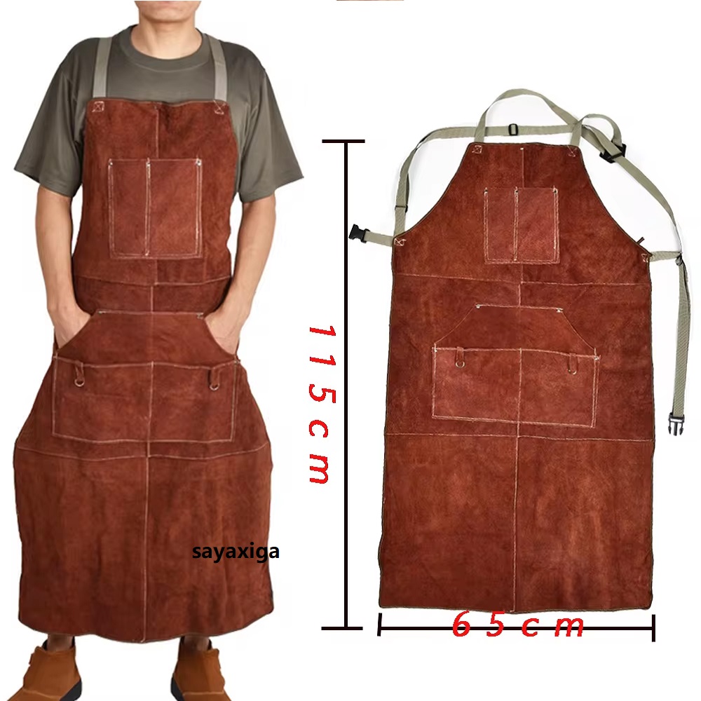 Leather Work Overalls - جلد البقر لحام دعوى المئزر قابل