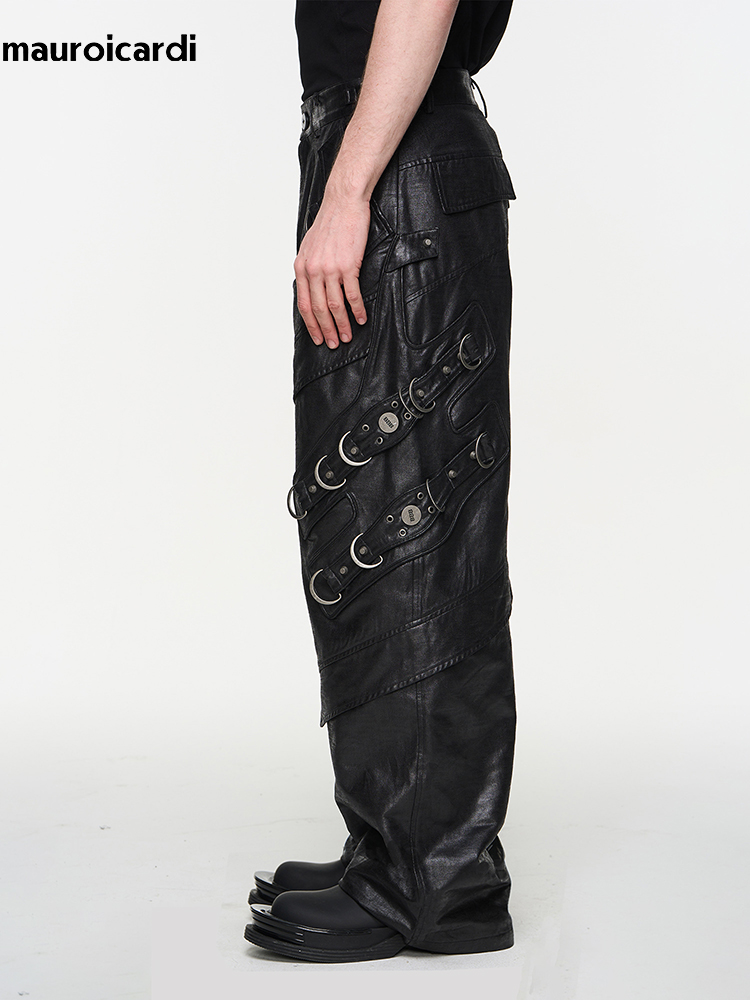 Mauroicardi أسود بو الجلود الس - مراجعة Leather Work Pants وسعره