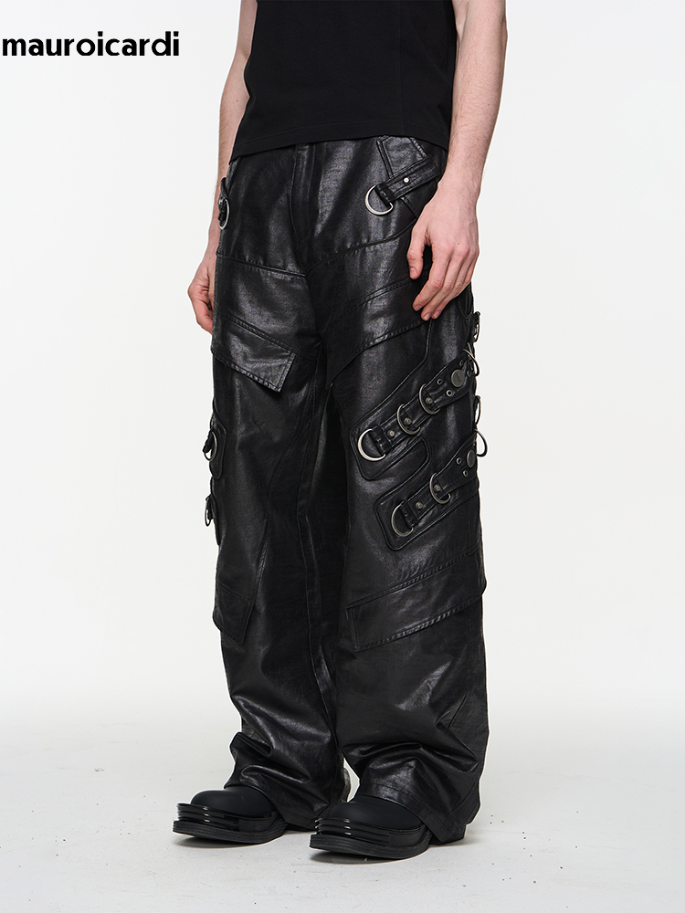 Mauroicardi أسود بو الجلود الس - مراجعة Leather Work Pants وسعره