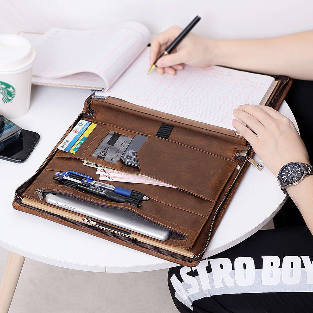 فوليو العمل للرجال والنساء منظ - مراجعة Leather Work Folio وسعره