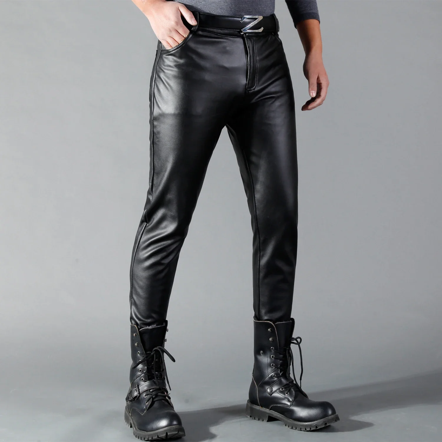 بنطلون رجالي من الجلد الصناعي  - مراجعة Leather Work Pants وسعره