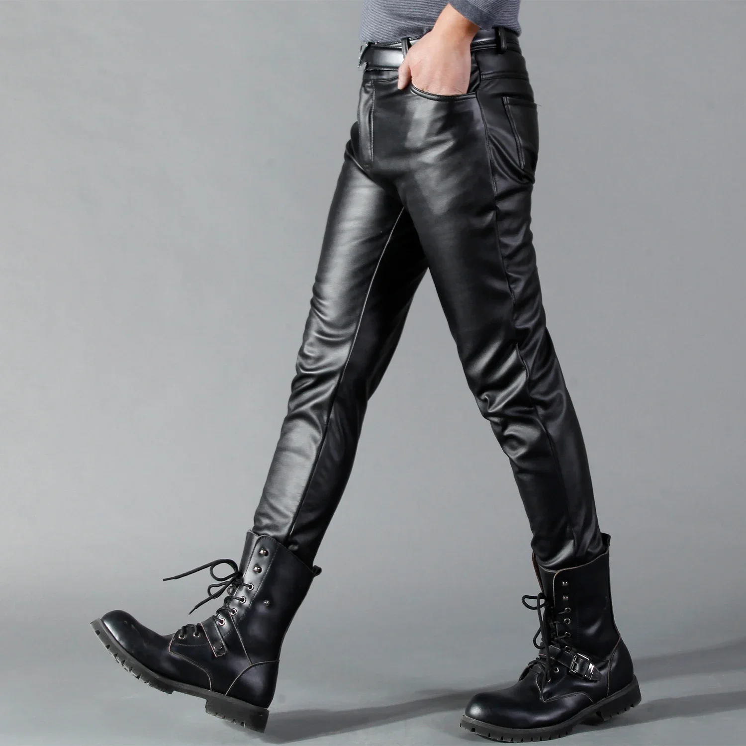 بنطلون رجالي من الجلد الصناعي  - مراجعة Leather Work Pants وسعره
