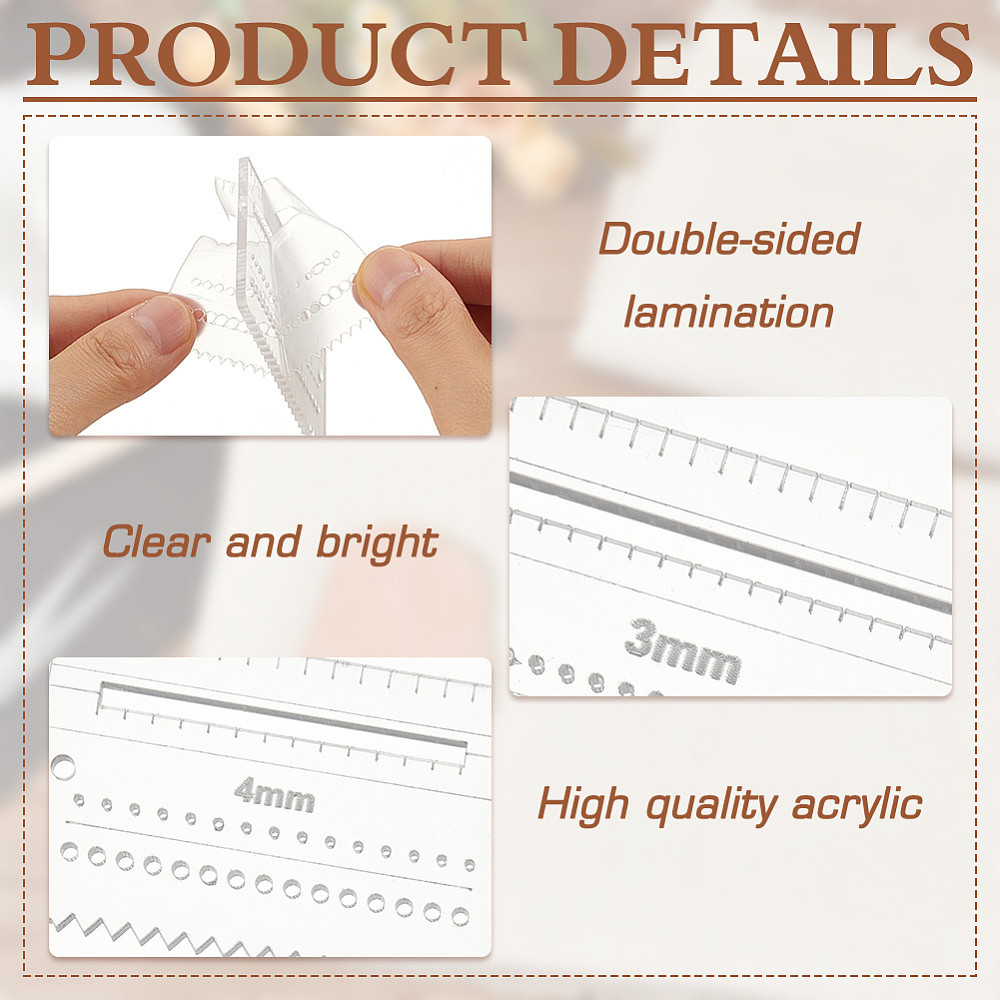 مجموعة من 4 قطع مساطر تحديد مو - مراجعة Leatherwork Ruler وسعره