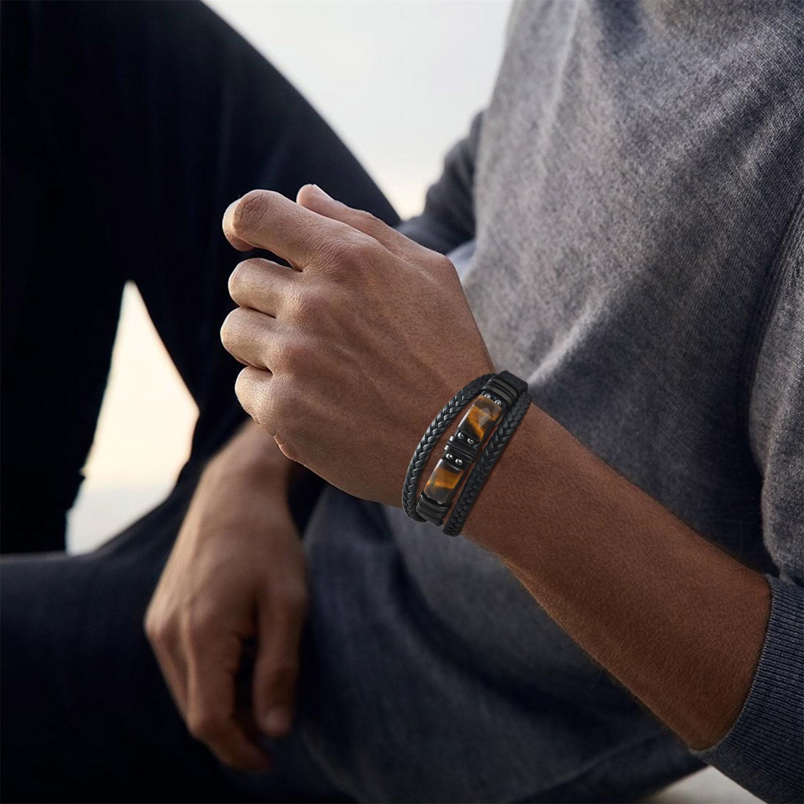 سوار رجالي من الجلد المضفر بحج - مراجعة Leatherwork Logo وسعره