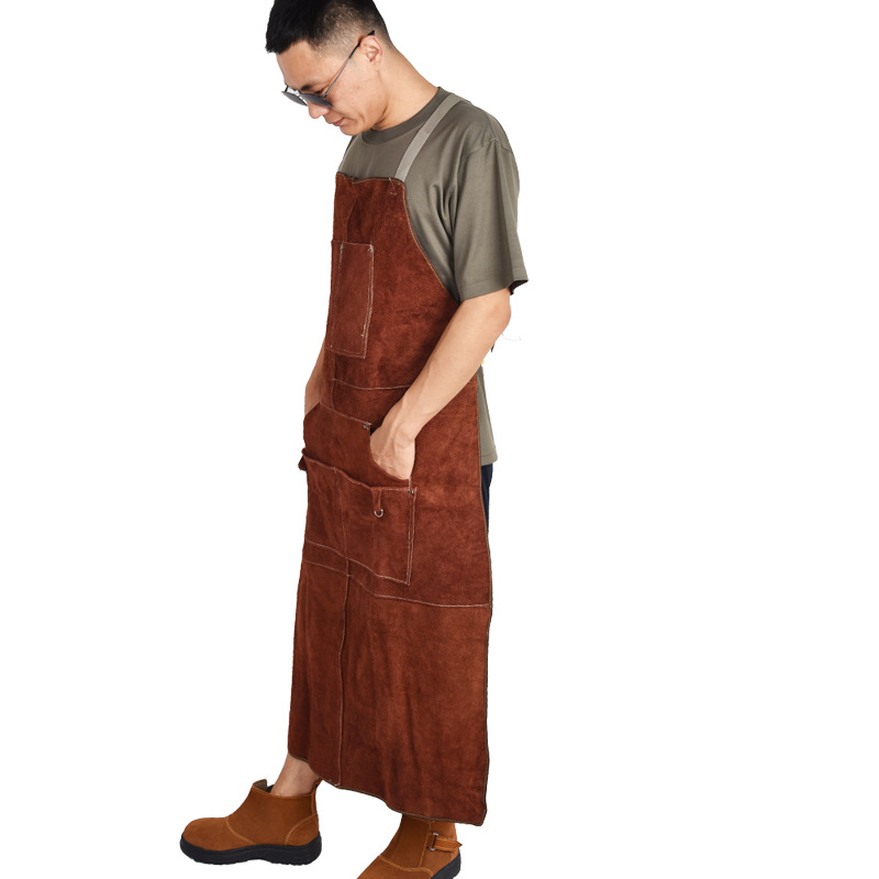جلد البقر لحام دعوى المئزر قاب - مراجعة Leather Work Overalls وسعره
