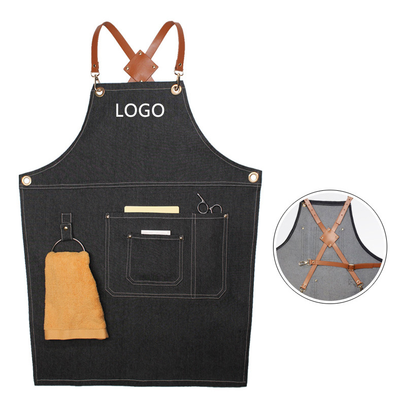 مريلة عمل من قماش الدنيم بأشرط - مراجعة Leatherwork Logo وسعره