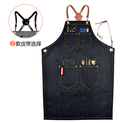 مريلة عمل من قماش الدنيم بأشرط - مراجعة Leatherwork Logo وسعره