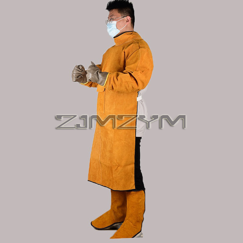 1 مجموعة ملابس لحام كهربائي بد - مراجعة Leather Work Overalls وسعره