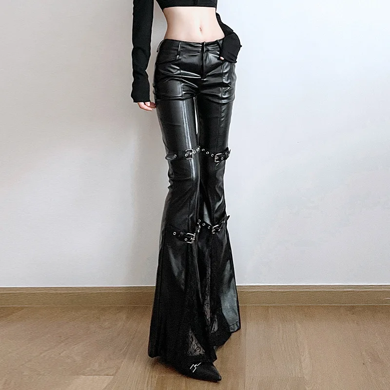 بنطال نسائي من جلد البولي يوري - مراجعة Leather Work Pants وسعره