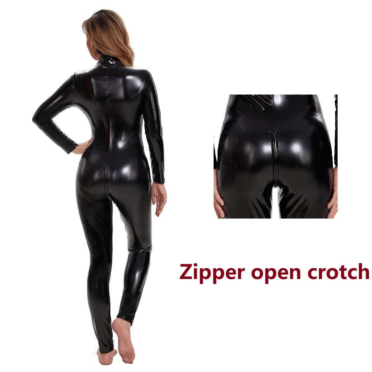 بدلة نسائية كاملة معدنية لامعة - مراجعة Leather Work Overalls وسعره